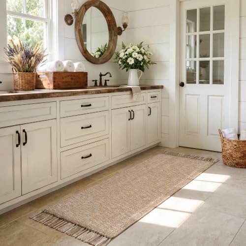 Collive 2' x 6' Kitchen Runner Rug, Modern Farmhouse Washable Bathroom Mat