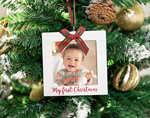 Kate & Milo My First Christmas Photo Ornament, Babys First Christmas Tree Ornament, Newborn Photo Holiday Keepsake, New and Expecting Parents Gift, Rustic