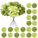 Hydrangea Artificial Flowers, 20 Pcs Green Hydrangea Artificial Flowers Bulk, Faux Hydrangea Flowers for Outdoor, Fake Silk Hydrangea Flowers with Stems for Wedding Decoration Decor