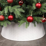 Blissun Christmas Tree Ring, 28.5" Plastic Christmas Tree Collar, Christmas Tree Skirt for Artificial Christmas Trees Decoration (Extra Large, White)