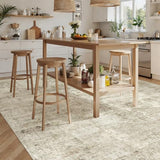 Soalmost Abstract Rug 8x12 Large Living Room Area Rugs Washable Beige/Gray