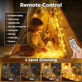 btfarm Fairy Lights Plug in with Remote, 33FT 100 LED Outdoor Twinkle Lights Waterproof with Timer, 8 Modes Indoor String Lights for Bedroom Patio Garden Wedding Christmas Decoration, Warm White