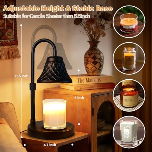 Adjustable Candle Warmer Lamp with Timer: Mothers Day Gifts Lamp fits All Candle Jar Home Decor - Wax Warmer for Scented Wax - Birthday Gifts for Women