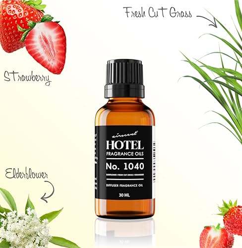 AirScent Central Park Hotel Diffuser No. 1040 - Elderflower Fresh Cut Grass Strawberry - Premium Fragrance Oil for Ultrasonic and Waterless Diffusers and Crafting - 500 mL, 16.9 fl oz Bottle