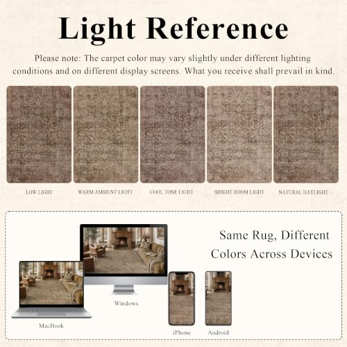 HelloTree 6x9 Vintage Washable Non-Slip Dining Room Area Rug