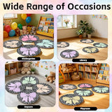 12 Pcs Bow Carpet Circle Seats for Classroom Decorations 16 Inch Non-Slip Composition Notebook Classroom Carpet Rug Soft Floor Cushions Pastel Small Floor Mat for Preschool Daycare Reading Corner