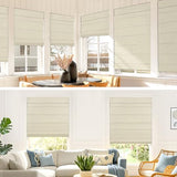 UNISHADES No Drill Cordless Roman Shades, 35×60 in, Beige | 100% Blackout Fabric, UV Protection, Protecting Privacy, room darkening