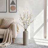 Ammyoo 4Pcs Cherry Blossom Branches Artificial Flowers for Spring Summer Indoor Decoration,Faux Long Stem Artificial Flowers for Wedding Home Office Bedroom Party Table Centerpieces Decor(White)