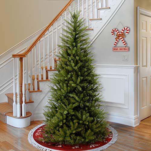 National Tree Company 6.5 ft Unlit Dunhill Fir Slim Artificial Christmas Tree, 1,184 Tips, Includes Stand, Green