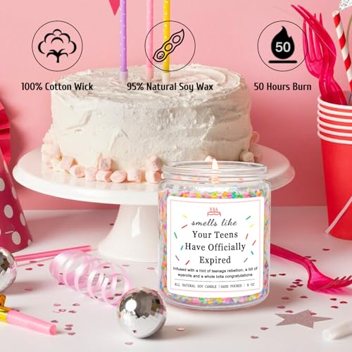 Homsolver Birthday Candles Gifts for 20 Year Old Female, Happy 20th Birthday Decorations for Women, 20 Year Old Birthday Gifts for Girl Her (Vanilla Birthday Cake Scent with Sprinkles)