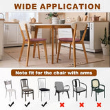 uxcell 2Pcs PU Leather Covers for Dining Room Chairs, Soft Waterproof Dining Seat Covers Removable Stretch Chair Cushion Slipcovers with Elastic Band for Home, Kitchen(45-56cm, L, White)