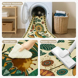 Joydeco Egypt Floral Washable 2x6 Rug Runners for Hallways Entryway Kitchen