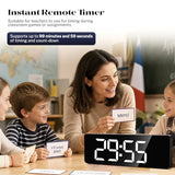 Digital Wall Clocks for Classroom, 16" Large Display Digital Electric Clock with Remote Control, Date, Week, Alarm, Temperature, Night Light for Living Room, Bedroom, Gym, Office(Blue)