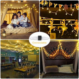 JMEXSUSS 100 LED Connectable Globe String Lights Indoor Bedroom, 33ft Warm White Christmas Lights Plug in with Remote, 8 Modes Hanging Fairy Light Outdoor for Room Classroom Party Spring Home Decor