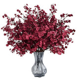 Waipfaru 6Pcs Fake Flowers Babys Breath Silk Artificial Flowers Gypsophila Bouquets Bulk Real Touch Fall Stems for Fall Thanksgiving Decor Autumn DIY Floral Arrangement Table Centerpieces, Wine Red