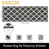 SHACOS Runner Rugs 20"x59" for Entryway Kitchen Hallway Non Slip Washable Rug Runner Dirt Trapping Doorway Entrance Laundry Room Runner Rug, Dark Grey