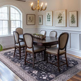 4x6 Area Rug for Bedroom Washable (Charcoal Blush Ivory)
