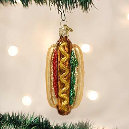 Old World Christmas Ornaments: Hot Dog Glass Blown Ornaments for Christmas Tree (32050)