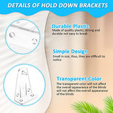 Maitys Blinds Hold Down Brackets Clear Plastic Blind Brackets Hold Replacements for 2 Inch Horizontal Blind Shades Windows Doors(4 Pieces)
