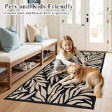 Indoor Door Mat 3x5ft, Absorbent Muddy Mats for Dogs, Low-Profile Entrance Large Welcome Mat with Non-Slip Rubber Backing, Washable Runner Carpet for Hallway,Entryway,Kitchen(Black)