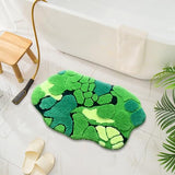 UKELER Cute Moss Bathroom Rugs Shaggy Washable Green Moss Bath Mat for Bathroom Non Slip Absorbent Bath Rugs for Shower, Tub, Sink, Toilet, Entry Way, 31''×20''
