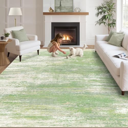 Washable 6x9 Area Rugs for Living Room Soft Non Slip Green
