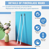 Bokon 2 Pieces White Fiberglass Blind Wand Vertical Blinds Stick Replacement with Hook and Handle for Window Opener Accessory(17 Inch)