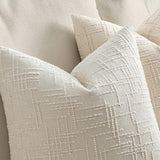 MIULEE Textured Throw Pillow Covers Thick Chenille Decorative Pillows Cream White 18x18 Inch Set of 2 Modern Boho Farmhouse Home Decor Neutral Cushion Covers for Couch Sofa Living Room Bedroom