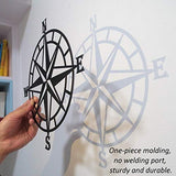 11 Inches Metal Decorative Nautical Compass Wall Decor, Living Room Bedroom Office Porch Garden Patio Signs Wall Hanging Art Beach Theme Home Decoration (Black)