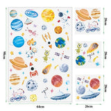 Zonon 6 Sheets Outer Space Astronaut Wall Stickers Space Planets Decal Solar System Decals Galaxy Astronaut Rocket Alien Wall Mural for Boys Kids Classroom Nursery Bedroom Home Decoration