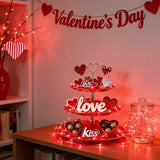 LAMPHOME 6 Pack Red Valentine's Fairy Lights Battery Operated (Included), 7 ft 20 LED Mini String Lights, Waterproof Silver Wire Firefly Starry Light for DIY Wedding Party Mason Jars Decor