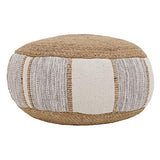 SARO LIFESTYLE Woven Jute and Cotton Pouf