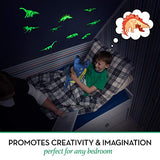 Glow in the Dark Dinosaur Wall Decals for Kids – Removable Dino Stickers for Ceiling, Bedroom, Nursery or Playroom – Self-Adhesive Wall Decor, Gift Idea for Boys and Girls, Easy to Apply