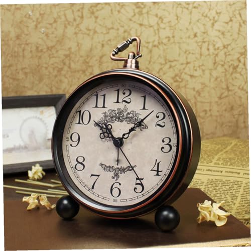 PRETYZOOM Classic Retro Alarm Clock Large Digital Table Clock Analog Quartz Movement Easy to Set Battery Included