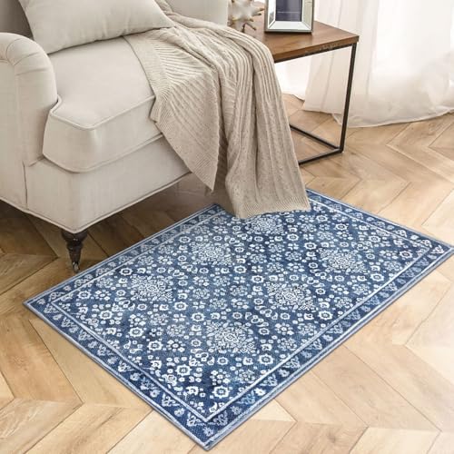 Vintage Washable Entryway Rug 2x3 Small Area Rug Non Slip Door Mat