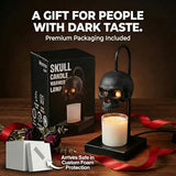 Skull Candle Warmer Lamp with Timer and Dimmer *Candles NOT Included – Black Gothic Candle Lamp Warmer w/Adjustable Height, 2 Light Bulbs – Skull Decor, Goth Gothic Decor Spooky Home & Witchy Gifts