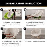 PrinceDeco Velvet Round Saucer Chair Cover (Slipcover Only) High Stretch Papasan Chair Cushion Cover Removable Furniture Protector for Living Room Washable,Fits 29-37 inch, Medium, Ivory