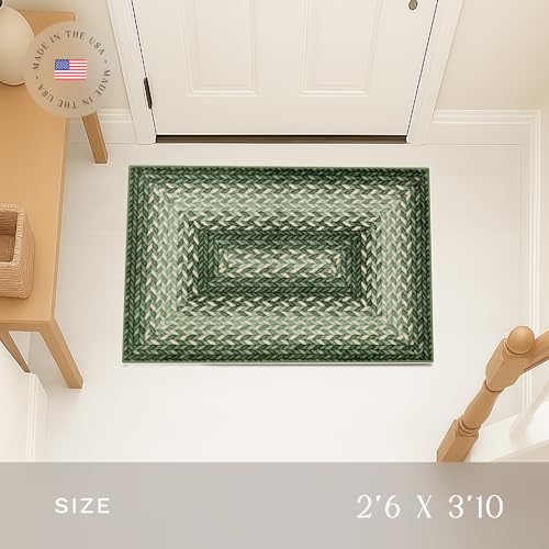 Maples Rugs Marion Braided-Style Print Area Rug, 46" x 30", Green