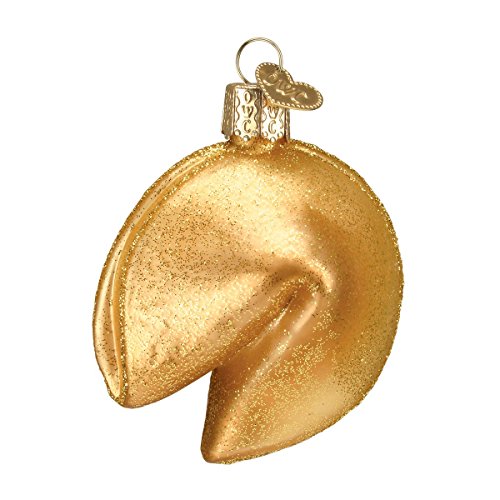 Old World Christmas Fortune Cookie Glass Blown Ornament for Christmas Tree, Handcrafted Holiday Decoration, Chinese Collection