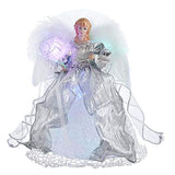 Kurt Adler 12-Inch CUL Fiber Optic LED Silver Angel Treetop, Multicolor
