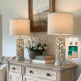Bedside Table Lamps Set of 2 with USB & Night Light, 22'' Farmhouse Bedroom Lamps for Nightstand, Vintage Table Lamps for Bedroom Living Room Home Offce (Bulb Included)