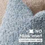 Foindtower Decorative Fuzzy Faux Fur Throw Pillow Covers 22x22 Misty Blue