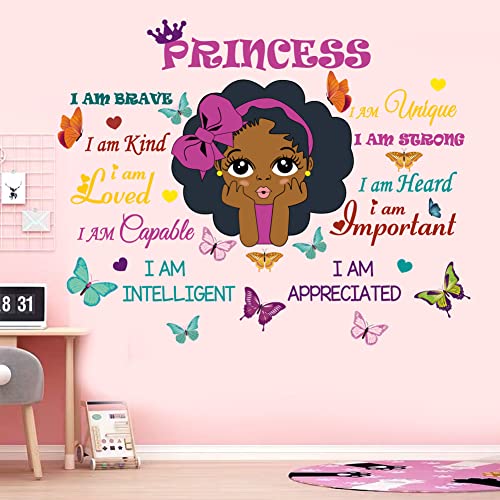 Black Girl Magic Inspirational Wall Quotes I Am Special Motivational Saying African American Wall Sticker for Nursery Baby Toddler Room Afro Kid Bedroom Playroom Wall Decoration Home Decor