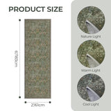 2x6 Runner Rug, Green Floral Rug for Entryway, Moynesa Washable Kitchen Rugs with Rubber Backing, Thin Soft Botanical Runners for Hallways, Bedroom, Laundry, Bathroom(2'x6', Dark Green)