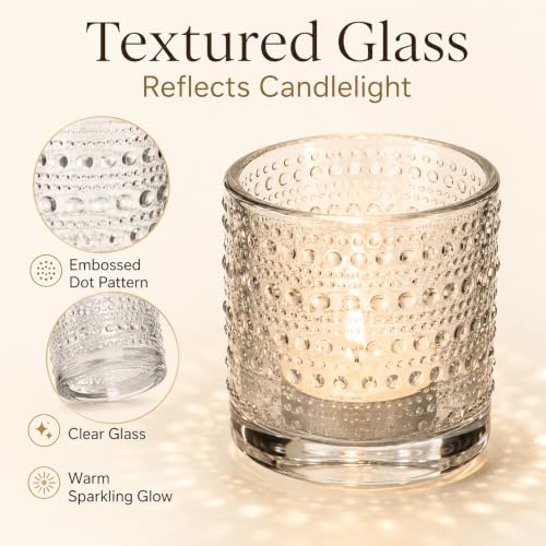 12 Pack Clear Votive Candle Holders,Glass Tea Light Candle Holder