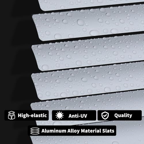 Aluminum Mini Blinds for Windows Cordless Horizontal Window Shades for Light Adjustment, Metal Venetian Blinds Waterproof for Bedroom, Bathroom, 22" W x 48" H, White