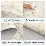Garvee Beige Boho Washable 2x3 Rug for Entryway Door Mat