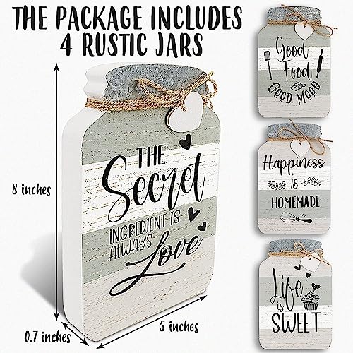 Old Shack Collection – Kitchen Wall Decor Set of 4 – Durable Kitchen Wall Art – Refined Kitchen Decor to Elevate Your Home, Crafted for Lasting Style, Each sign: 8×5 in