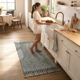 Collive 2' x 4.3' Boho Kitchen Runner Rugs, Grey Farmhouse Bathroom Mat