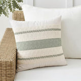Fancy Homi Set of 2 Sage Green Boho Decorative Throw Pillow Covers 18x18 Inch for Living Room Bedroom Couch Bed Sofa Chair, Rustic Retro Cushion Case 45x45 cm, Bohemian Room Home Decor
